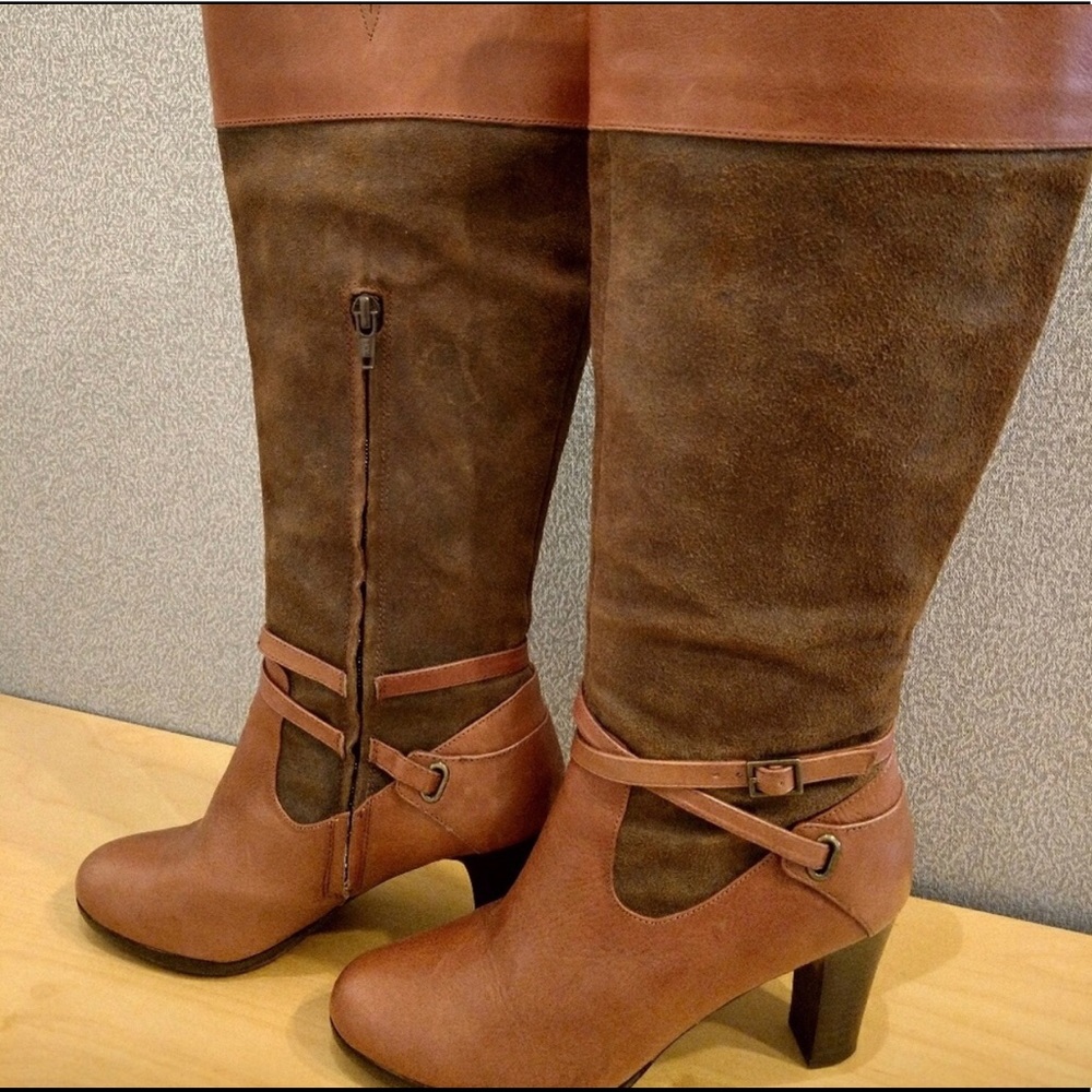 Ralph Lauren Brown Leather & Suede Boots